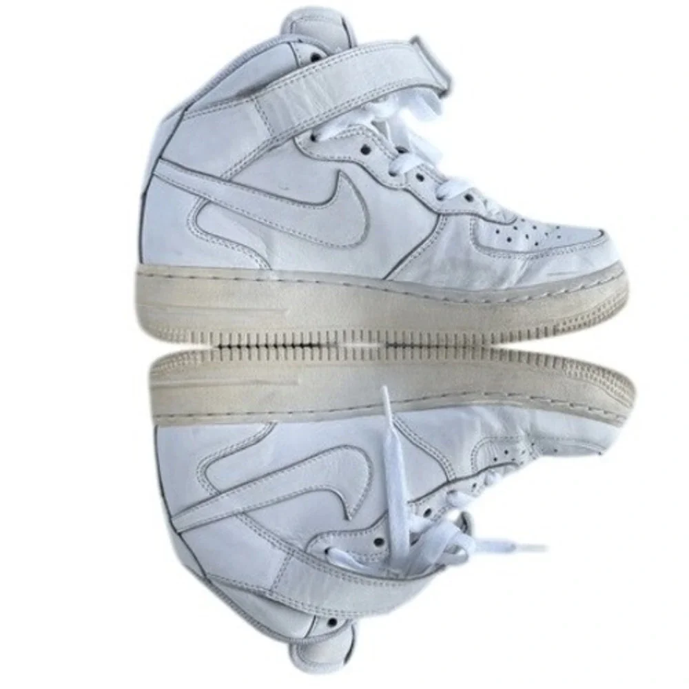 Nike Air Force 1 High NikeiD Custom 2015 White Leather Aged‎ Sole Rare Sz 5.5/7W